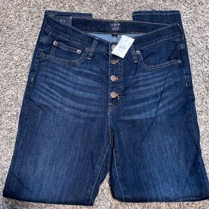 J. Crew High-Rise Skinny Jeans Button Fly Dark Wash Sz 29